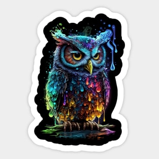 Colorful melting Owl T-Shirt Sticker